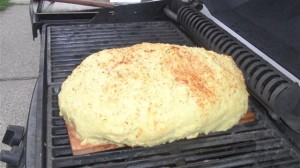 Grilled Meatloaf on a Cedar plank!