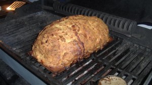 Grilled Meatloaf on a Cedar plank!