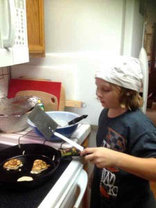 Chef Jarin making pancakes