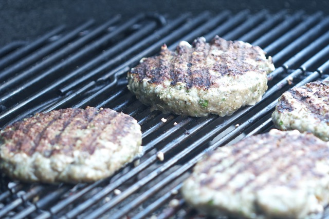 Turkey Burgers on the grill