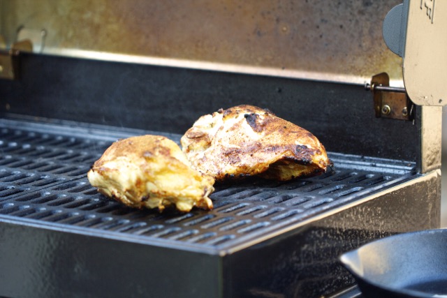 Grilled chicken on the Camp Chef grill box