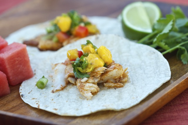 Grilled Fish Tacos with Mango Salsa | Cooking-Outdoors.com | Gary House