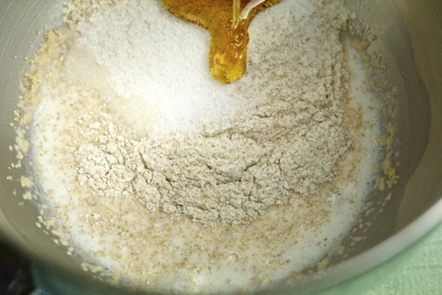 Honey added to Flour mixture | Cooking-Outdoors.com | Gary House