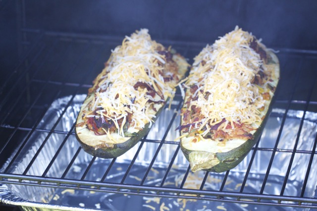 Maple smoke and Southwestern Pulled Pork Stuffed Zucchini Boats | Cooking-Outdoors.com | Gary House