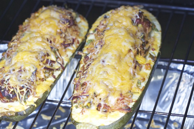Melted cheese on stuffed zucchini boats | Cooking-Outdoors.com | Gary House