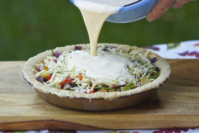 Pouring cream and heavy cream over grilled vegetables | Cooking-Outdoors.com | Gary House