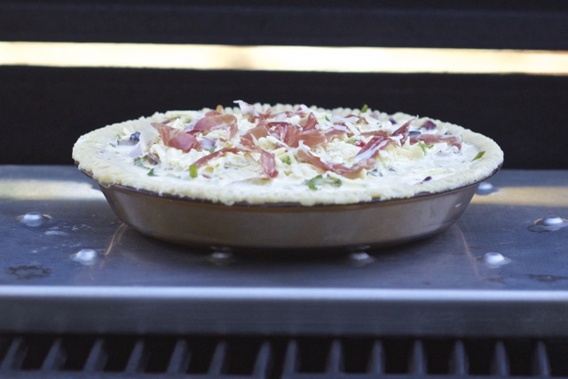 Quiche sitting on top of Grill Grate | Cooking-Outdoors.com | Gary House