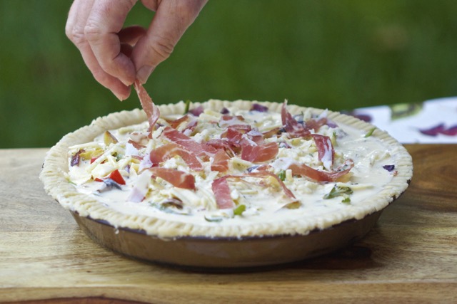 Topping quiche with Capocollo | Cooking-Outdoors.com | Gary House