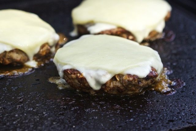 Monterey Jack Cheese Melting on the Spicy Southwest Grilled Pork Burgers | Cooking-Outdoors.com | Gary House