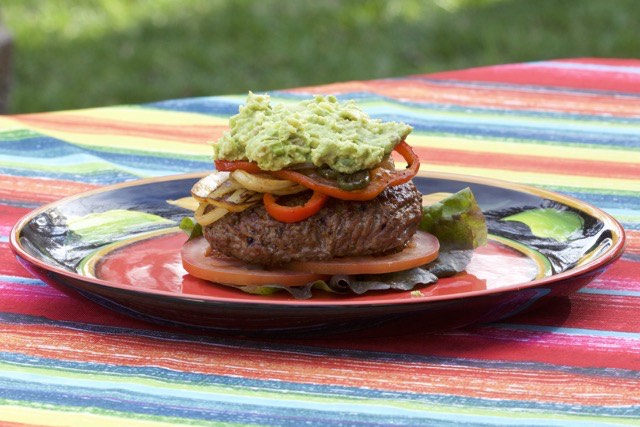 Fajita Hamburger ready to wrap in a tortilla | Cooking-Outdoors.com | Gary House