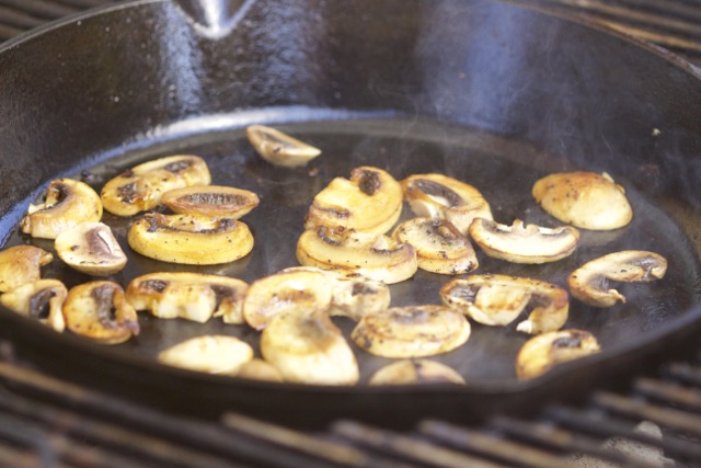 Browning mushroom slices | Cooking-Outdoors.com | Gary House